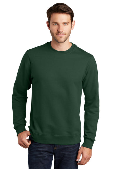 Port & Company PC850 Mens Fan Favorite Fleece Crewneck Sweatshirt Forest Green Model Front