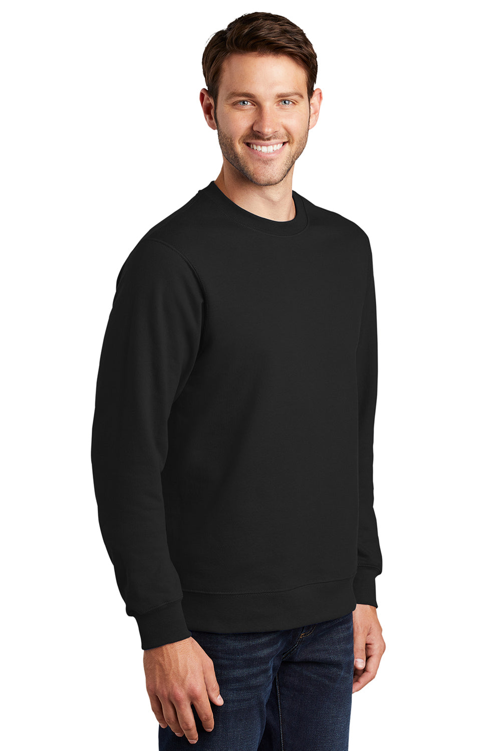 Port & Company PC850 Mens Fan Favorite Fleece Crewneck Sweatshirt Jet Black Model 3q