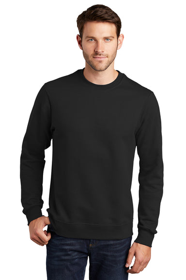 Port & Company PC850 Mens Fan Favorite Fleece Crewneck Sweatshirt Jet Black Model Front