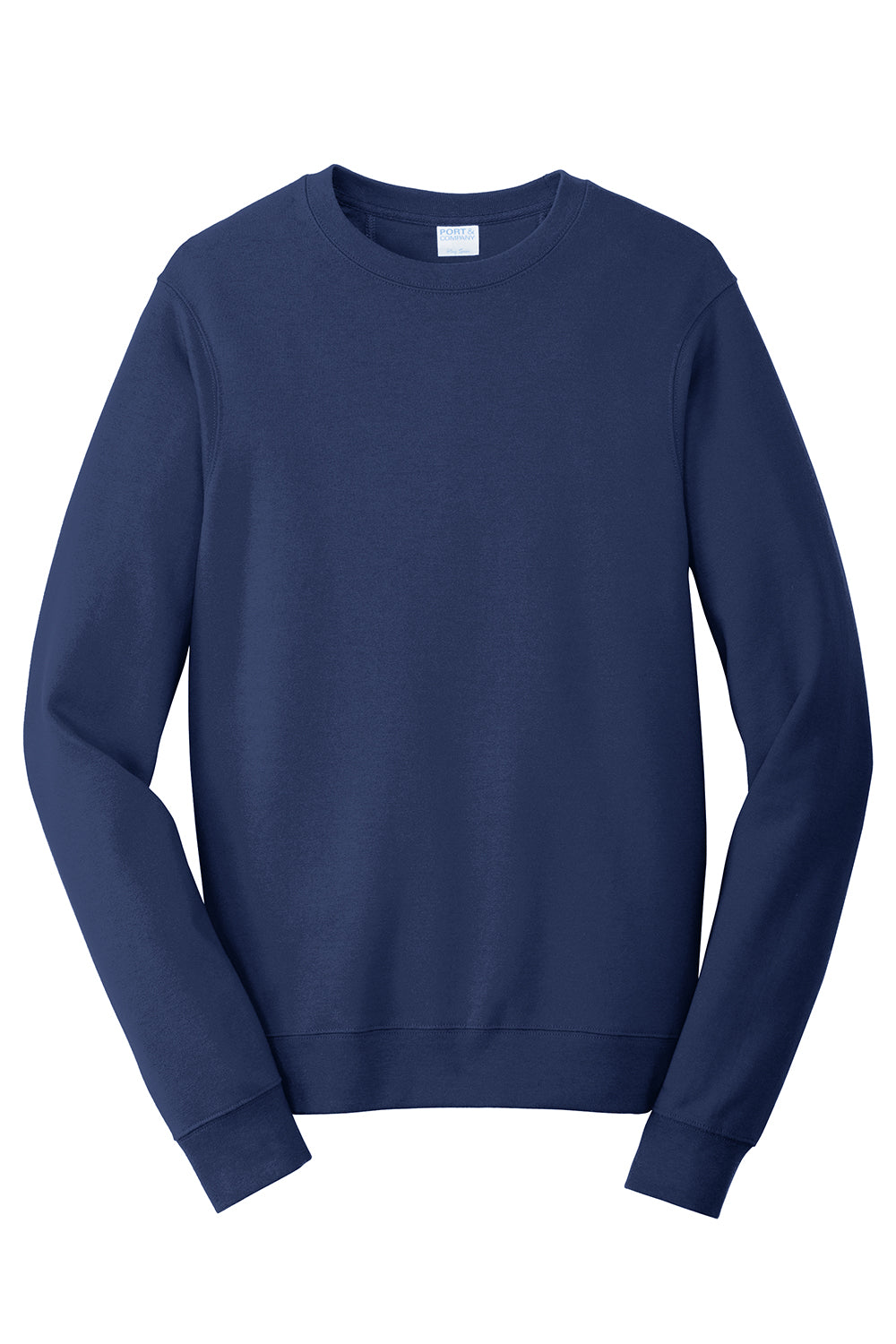 Port & Company PC850 Mens Fan Favorite Fleece Crewneck Sweatshirt Team Navy Blue Flat Front