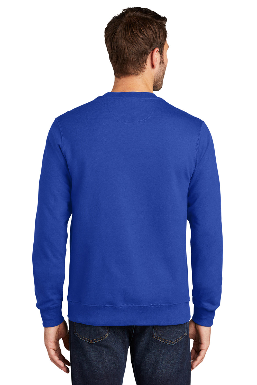 Port & Company PC850 Mens Fan Favorite Fleece Crewneck Sweatshirt True Royal Blue Model Back