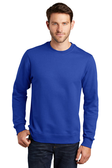 Port & Company PC850 Mens Fan Favorite Fleece Crewneck Sweatshirt True Royal Blue Model Front