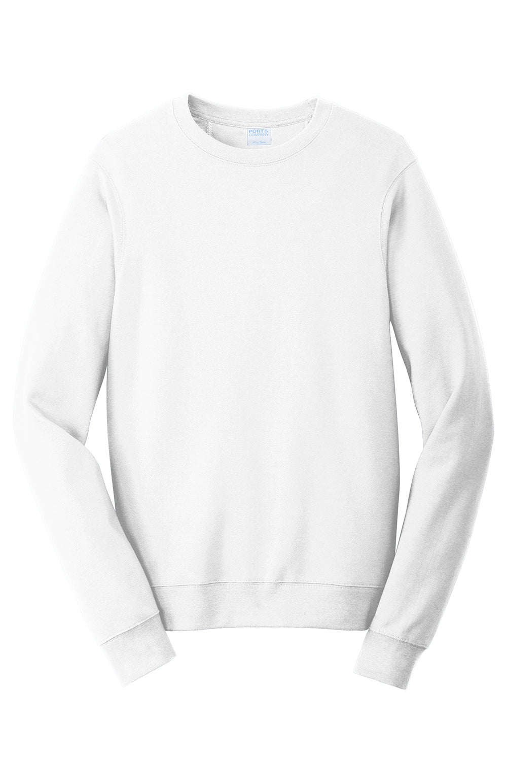 Port & Company PC850 Mens Fan Favorite Fleece Crewneck Sweatshirt White Flat Front