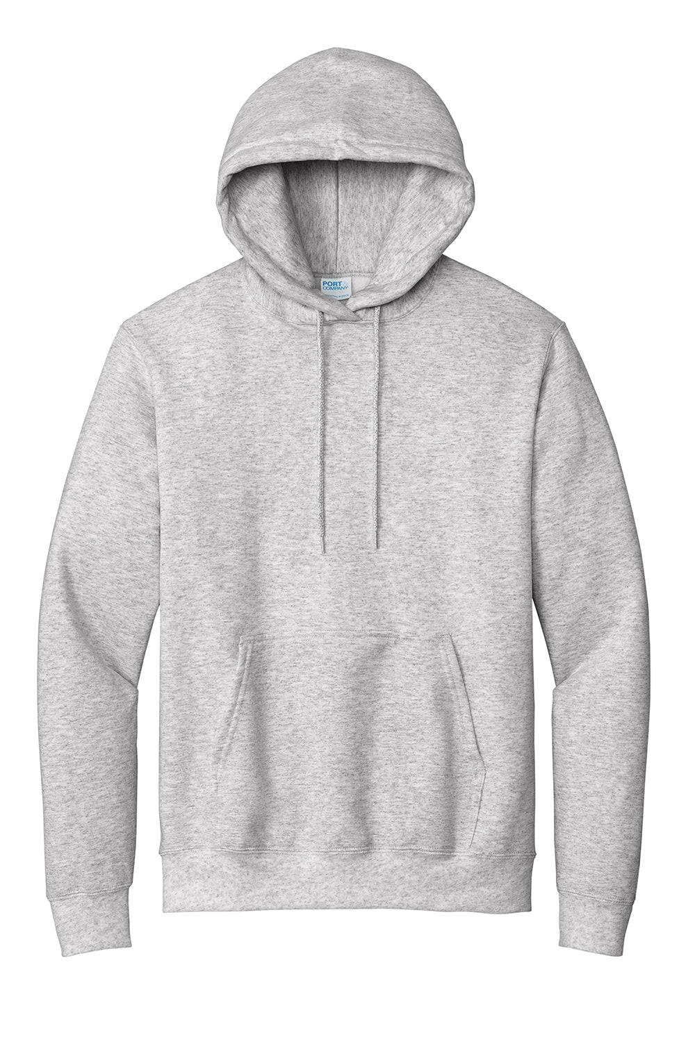 Port & Company PC90H/PC90HT Mens Essential Pill Resistant Fleece Hooded Sweatshirt Hoodie Ash Grey Flat Front