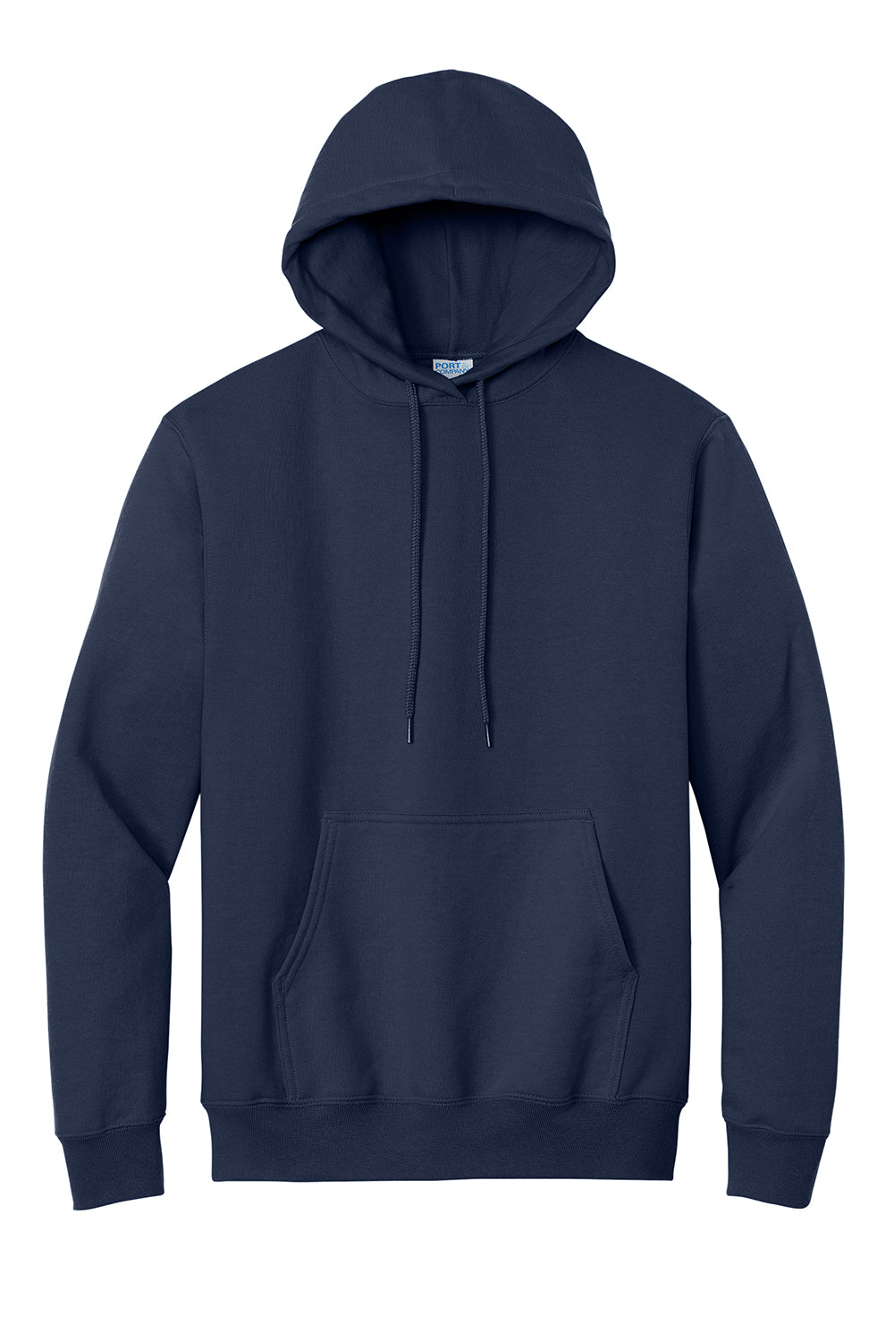 Port & Company PC90H/PC90HT Mens Essential Pill Resistant Fleece Hooded Sweatshirt Hoodie Navy Blue Flat Front