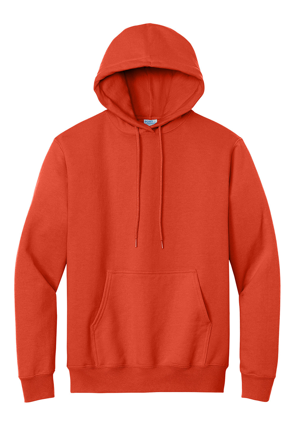 Port & Company PC90H/PC90HT Mens Essential Pill Resistant Fleece Hooded Sweatshirt Hoodie Orange Flat Front