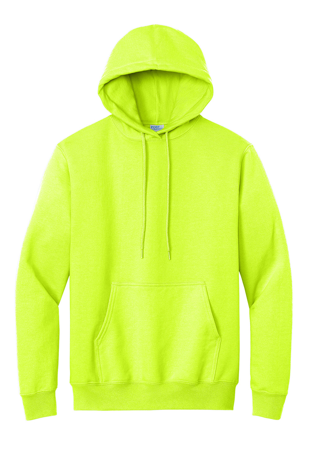 Port & Company PC90H/PC90HT Mens Essential Pill Resistant Fleece Hooded Sweatshirt Hoodie Safety Green Flat Front