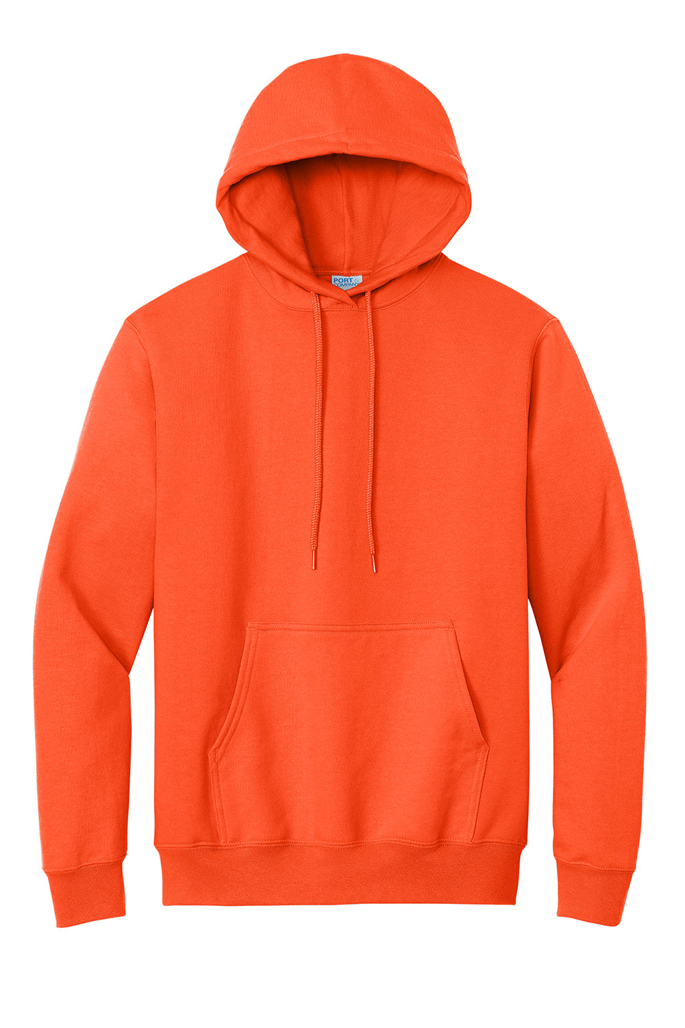 Port & Company PC90H/PC90HT Mens Essential Pill Resistant Fleece Hooded Sweatshirt Hoodie Safety Orange Flat Front