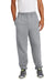 Port & Company PC90P Mens Essential Pill Resistant Fleece Sweatpants w/ Pockets Heather Grey Model Front