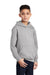 Port & Company PC90YH Youth Core Pill Resistant Fleece Hooded Sweatshirt Hoodie Ash Grey Model 3q