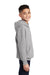 Port & Company PC90YH Youth Core Pill Resistant Fleece Hooded Sweatshirt Hoodie Ash Grey Model Side