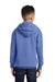 Port & Company PC90YH Youth Core Pill Resistant Fleece Hooded Sweatshirt Hoodie Carolina Blue Model Back