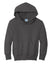 Port & Company PC90YH Youth Core Pill Resistant Fleece Hooded Sweatshirt Hoodie Charcoal Grey Flat Front