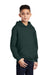 Port & Company PC90YH Youth Core Pill Resistant Fleece Hooded Sweatshirt Hoodie Dark Green Model 3q