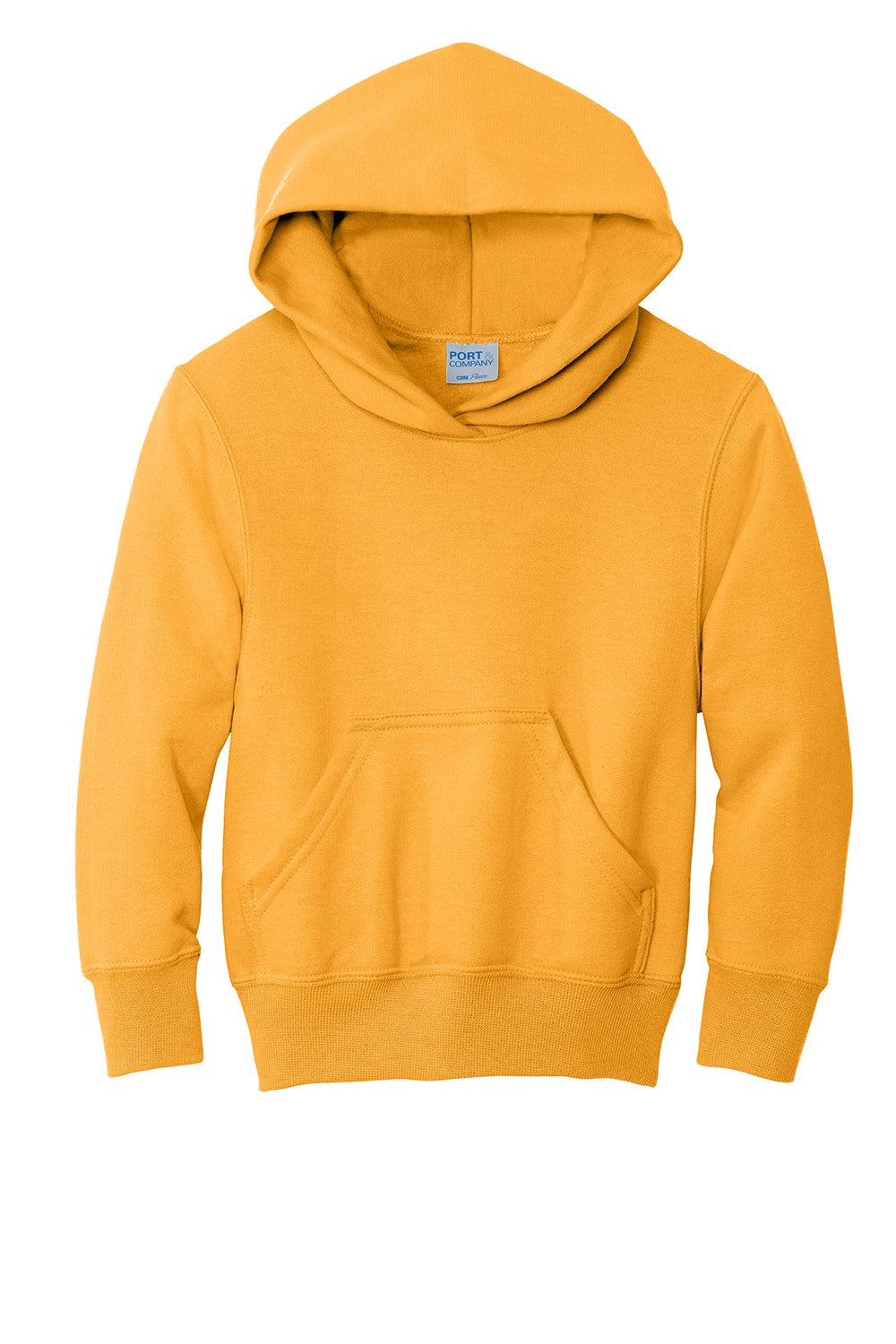 Port & Company PC90YH Youth Core Pill Resistant Fleece Hooded Sweatshirt Hoodie Gold Flat Front