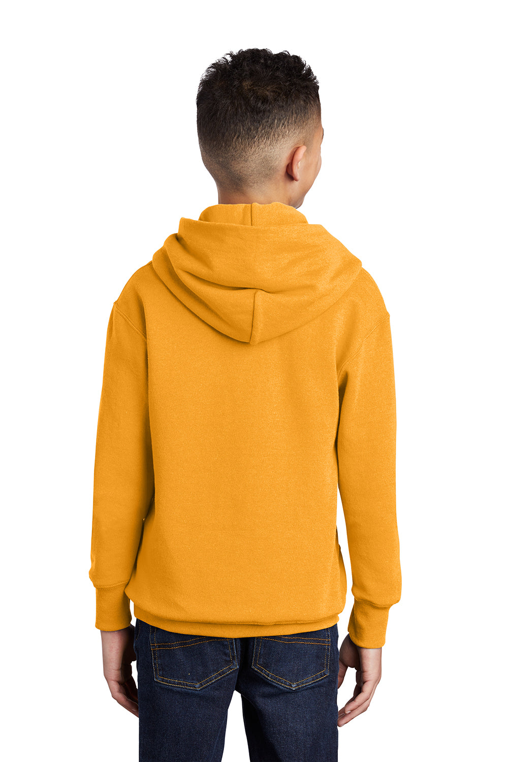 Port & Company PC90YH Youth Core Pill Resistant Fleece Hooded Sweatshirt Hoodie Gold Model Back