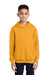 Port & Company PC90YH Youth Core Pill Resistant Fleece Hooded Sweatshirt Hoodie Gold Model Front