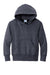 Port & Company PC90YH Youth Core Pill Resistant Fleece Hooded Sweatshirt Hoodie Heather Navy Blue Flat Front