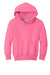 Port & Company PC90YH Youth Core Pill Resistant Fleece Hooded Sweatshirt Hoodie Neon Pink Flat Front