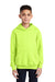 Port & Company PC90YH Youth Core Pill Resistant Fleece Hooded Sweatshirt Hoodie Neon Yellow Model Front