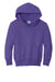 Port & Company PC90YH Youth Core Pill Resistant Fleece Hooded Sweatshirt Hoodie Purple Flat Front