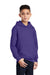 Port & Company PC90YH Youth Core Pill Resistant Fleece Hooded Sweatshirt Hoodie Purple Model 3q