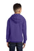 Port & Company PC90YH Youth Core Pill Resistant Fleece Hooded Sweatshirt Hoodie Purple Model Back