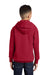 Port & Company PC90YH Youth Core Pill Resistant Fleece Hooded Sweatshirt Hoodie Red Model Back