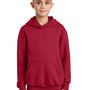 Port & Company Youth Core Pill Resistant Fleece Hooded Sweatshirt Hoodie - Red