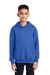 Port & Company PC90YH Youth Core Pill Resistant Fleece Hooded Sweatshirt Hoodie Royal Blue Model Front