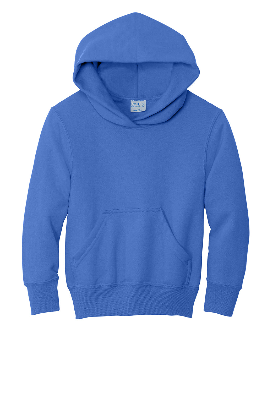 Port & Company PC90YH Youth Core Pill Resistant Fleece Hooded Sweatshirt Hoodie Royal Blue Flat Front