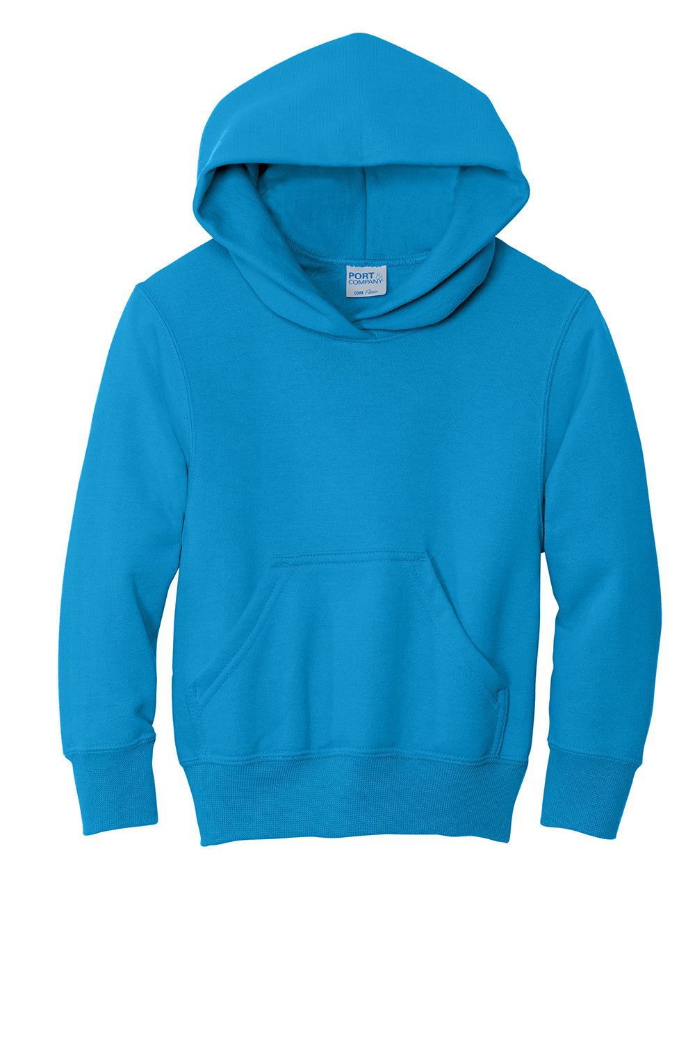 Port & Company PC90YH Youth Core Pill Resistant Fleece Hooded Sweatshirt Hoodie Sapphire Blue Flat Front