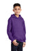 Port & Company PC90YH Youth Core Pill Resistant Fleece Hooded Sweatshirt Hoodie Team Purple Model 3q