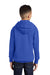 Port & Company PC90YH Youth Core Pill Resistant Fleece Hooded Sweatshirt Hoodie True Royal Blue Model Back