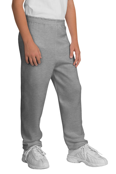 Port & Company PC90YP Youth Core Fleece Sweatpants Heather Grey Model Front