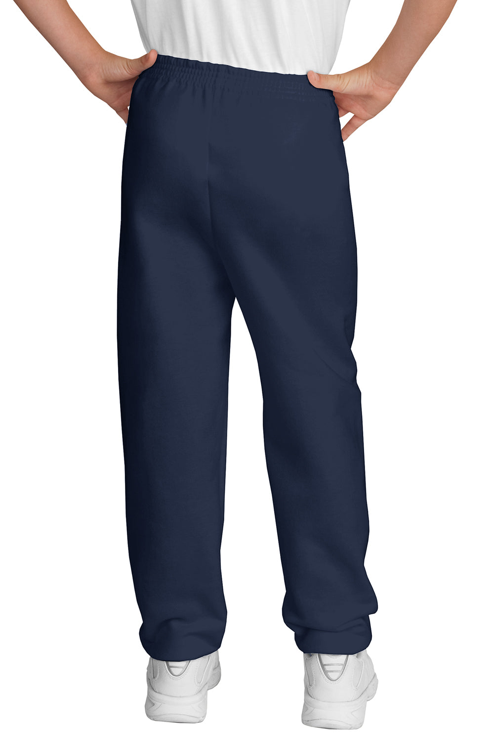 Port & Company PC90YP Youth Core Fleece Sweatpants Navy Blue Model Back