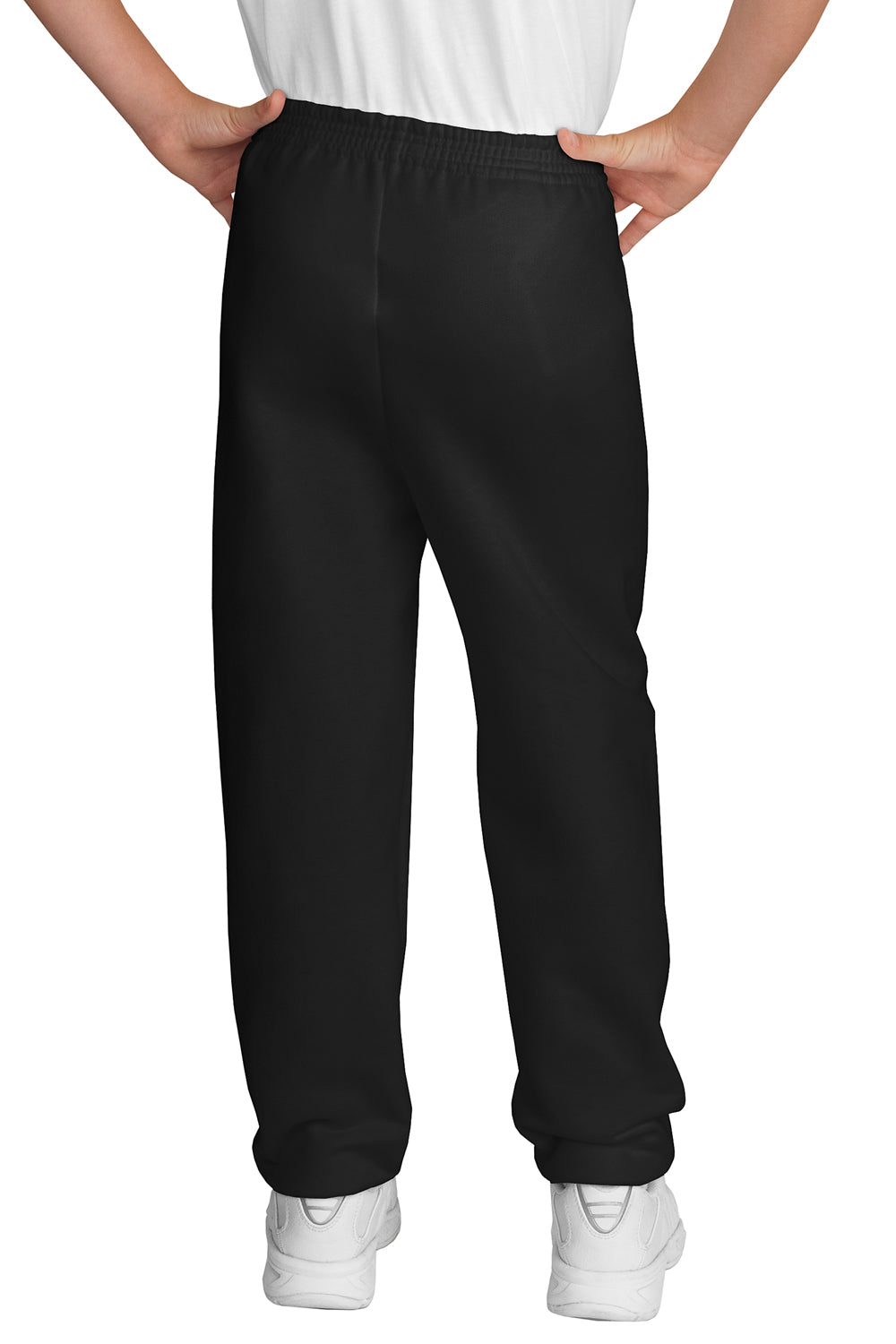 Port & Company PC90YP Youth Core Fleece Sweatpants Jet Black Model Back