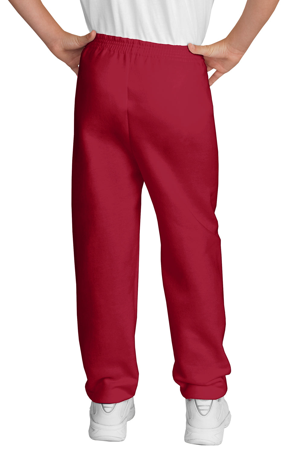 Port & Company PC90YP Youth Core Fleece Sweatpants Red Model Back