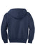 Port & Company PC90YZH Youth Core Pill Resistant Fleece Full Zip Hooded Sweatshirt Hoodie Navy Blue Flat Back