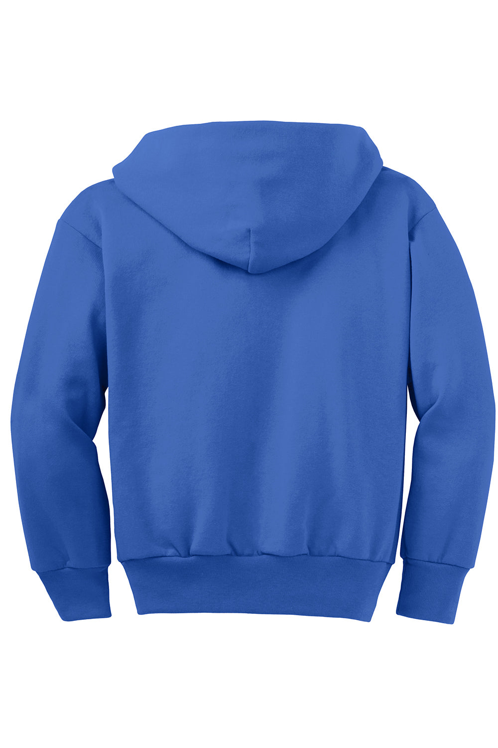 Port & Company PC90YZH Youth Core Pill Resistant Fleece Full Zip Hooded Sweatshirt Hoodie Royal Blue Flat Back