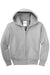 Port & Company PC90YZH Youth Core Pill Resistant Fleece Full Zip Hooded Sweatshirt Hoodie Ash Grey Flat Front