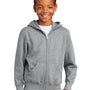 Port & Company Youth Core Pill Resistant Fleece Full Zip Hooded Sweatshirt Hoodie - Heather Grey