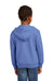 Port & Company PC90YZH Youth Core Pill Resistant Fleece Full Zip Hooded Sweatshirt Hoodie Carolina Blue Model Back