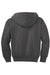 Port & Company PC90YZH Youth Core Pill Resistant Fleece Full Zip Hooded Sweatshirt Hoodie Charcoal Grey Flat Back