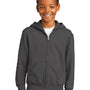 Port & Company Youth Core Pill Resistant Fleece Full Zip Hooded Sweatshirt Hoodie - Charcoal Grey