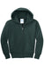 Port & Company PC90YZH Youth Core Pill Resistant Fleece Full Zip Hooded Sweatshirt Hoodie Dark Green Flat Front