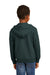 Port & Company PC90YZH Youth Core Pill Resistant Fleece Full Zip Hooded Sweatshirt Hoodie Dark Green Model Back