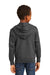 Port & Company PC90YZH Youth Core Pill Resistant Fleece Full Zip Hooded Sweatshirt Hoodie Heather Dark Grey Model Back