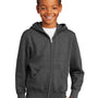 Port & Company Youth Core Pill Resistant Fleece Full Zip Hooded Sweatshirt Hoodie - Heather Dark Grey