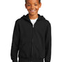 Port & Company Youth Core Pill Resistant Fleece Full Zip Hooded Sweatshirt Hoodie - Jet Black